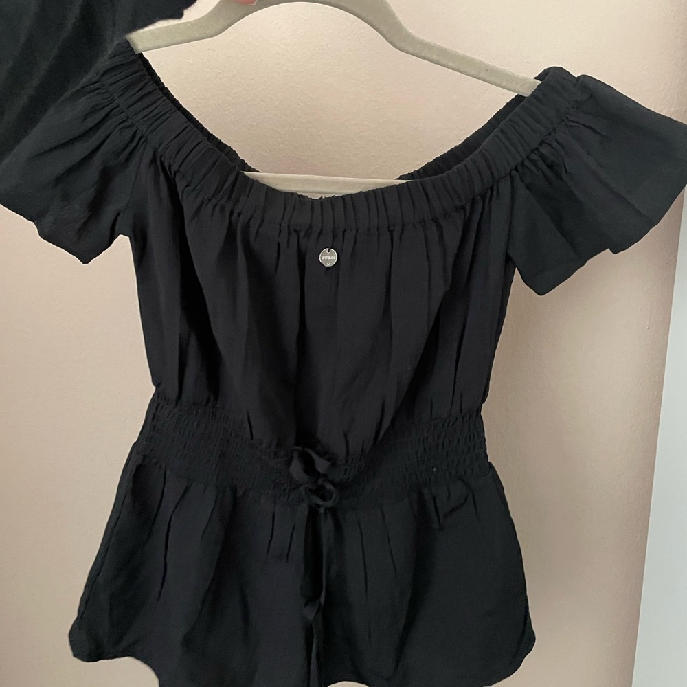 Guess Black Off-Shoulder Blouse